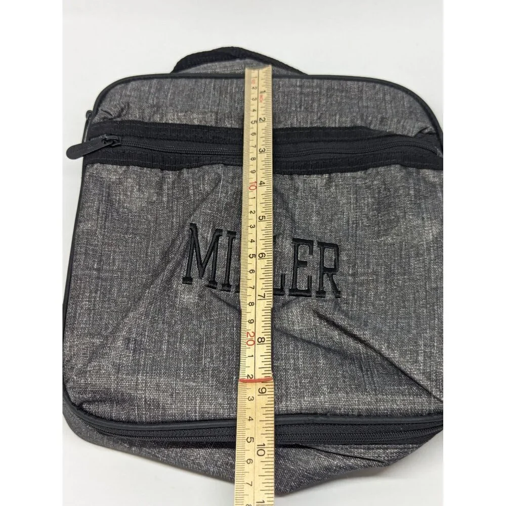 Thirty One Lunch Buddy Thermal Gray Charcoal Crosstitch Custom Miller Embroidery